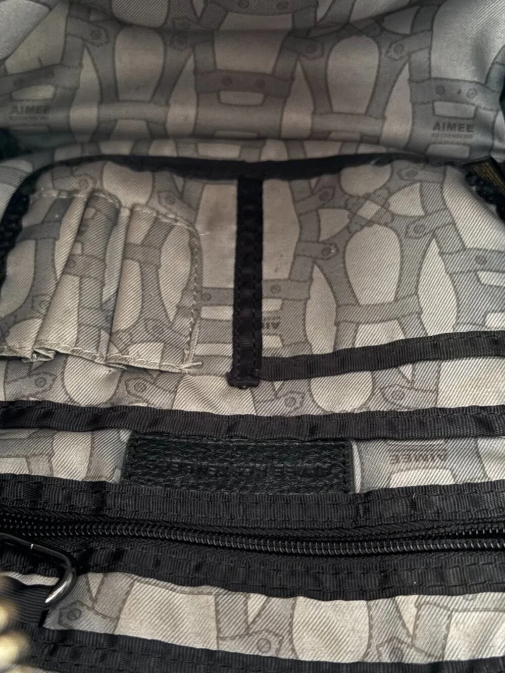 Aimee Kestenberg Tamitha Black Leather Embroidered Backpack Geometric Detail